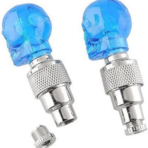 Skull Bike Tire Led Light Blue