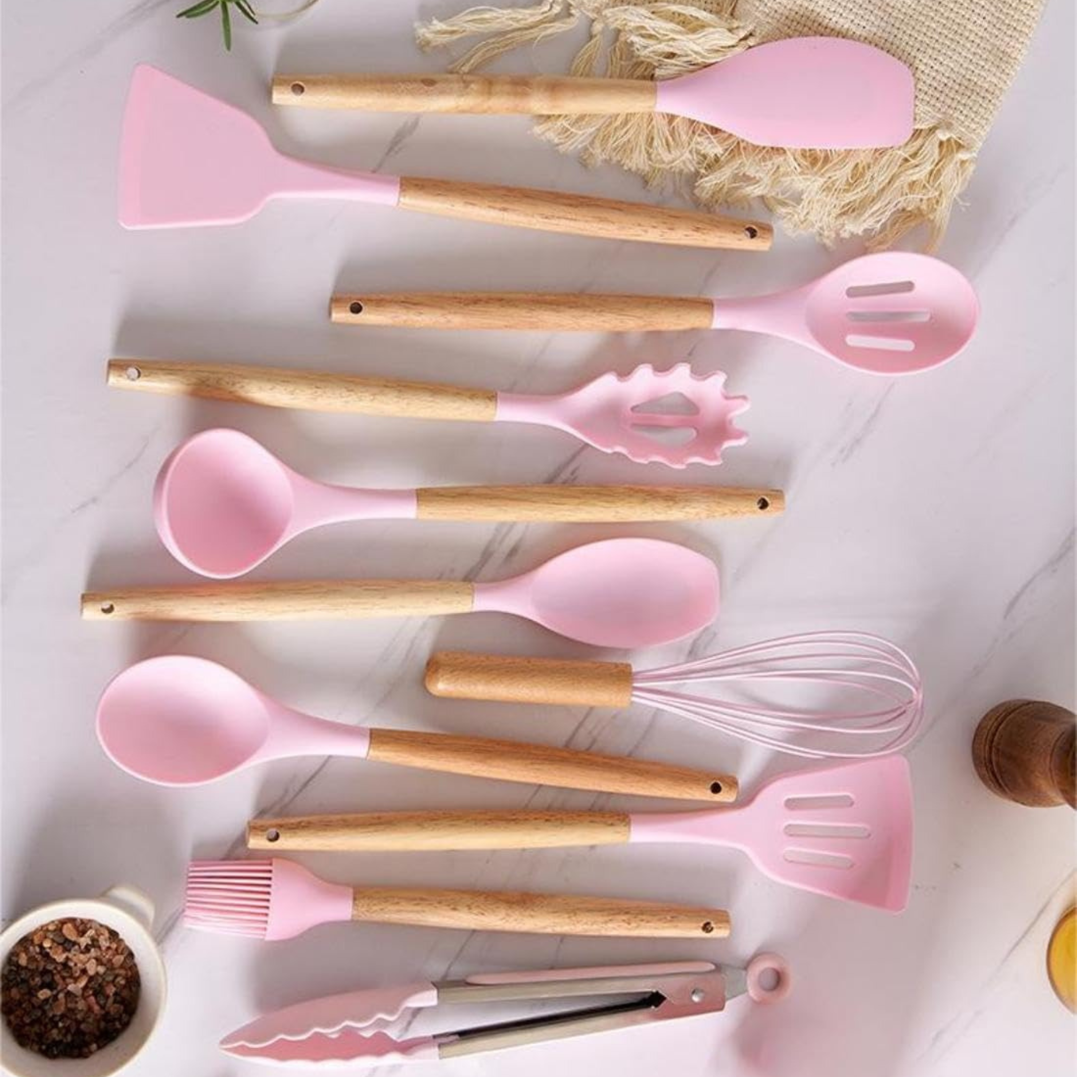19 Pcs Kitchen Cooking Utensils and Knife Set with Block